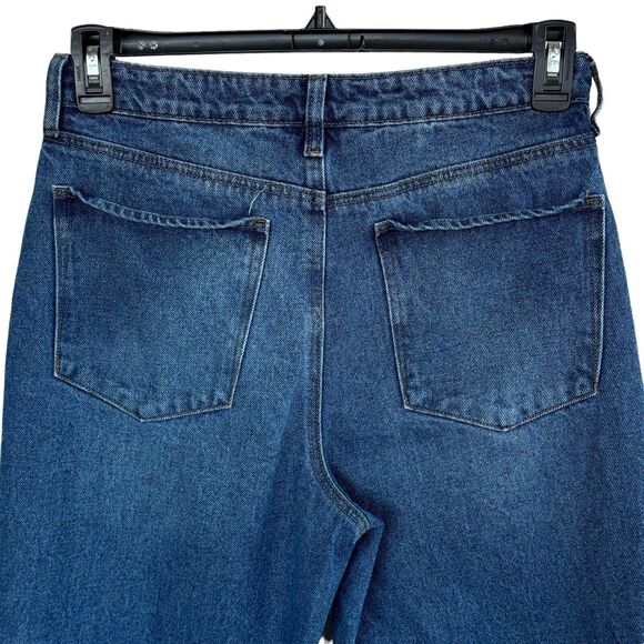 B.P. SZ 29 Mom Jeans Embroidered Zip-Fly High-Rise Medium Wash Rigid Denim Blue - Picture 5 of 10